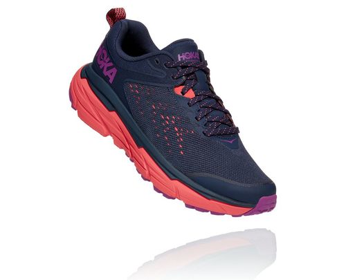 Hoka One One Dame Challenger Atr 6 Trail Løpesko Svart Iris/Hot Coral Norge-58EST